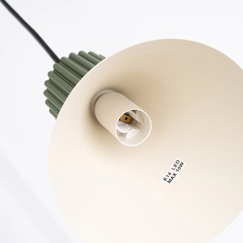 Lampa wisząca loftowa Estria 1xE14 beżowa/zielona oliwka