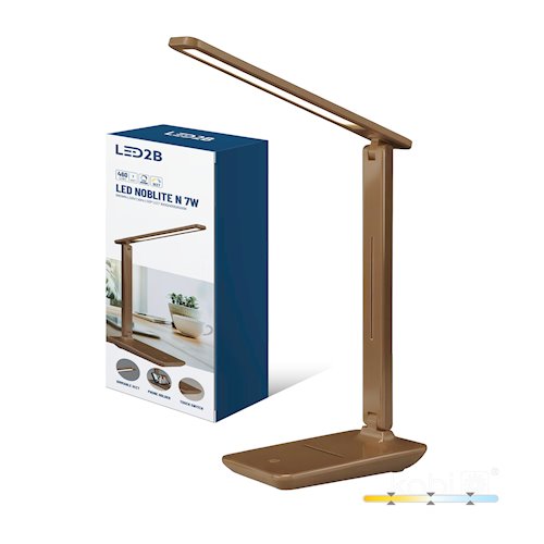 Lampka biurkowa LED Noblite 7W CCT brązowa