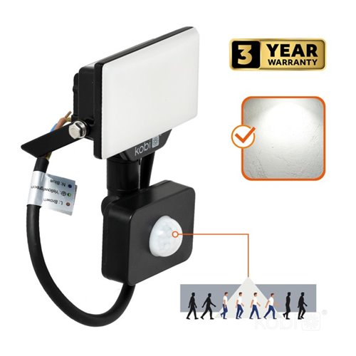 Naświetlacz LED z czujnikiem 10W Delyo 800lm Neutralny