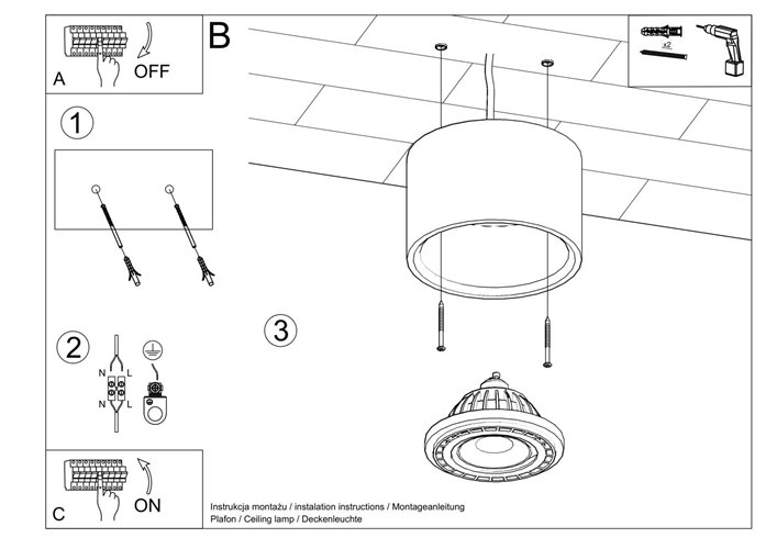 Halogen natynkowy okrągły BASIC 1xAR111 drewno