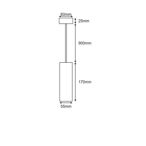 Lampa wisząca Tuba 1xGU10 Circus Slim 17cm czarna