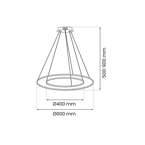 Lampa wisząca złote okręgi Golden 51W 4000K