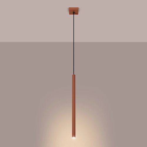 Lampa wisząca pojedyncza tuba Pastelo 1xG9 ochra czerwona