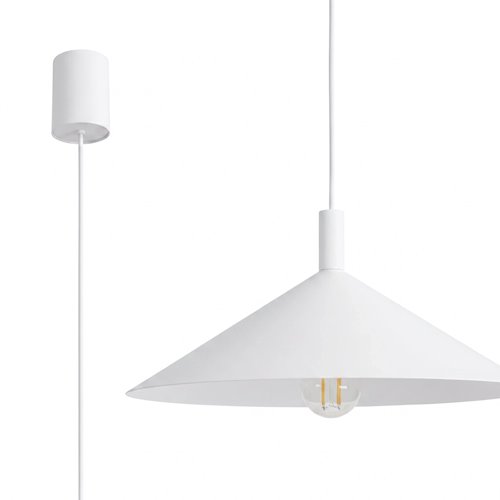 Lampa wisząca stożkowy klosz Nox 40cm 1xE27 biała