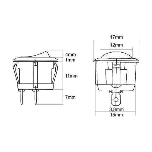 Włącznik meblowy Mini kołyskowy biały