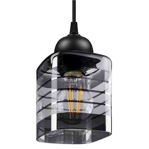 Lampa wisząca 3xE27 Trivo czarna ze szklanymi kloszami
