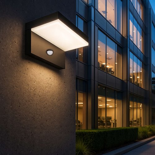 Lampa elewacyjna LED Hestio 9W z czujnikiem PIR czarna