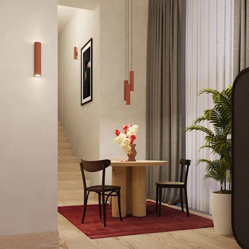 Lampa wisząca podwójna Lagos 2xGU10 listwa ochra czerwona