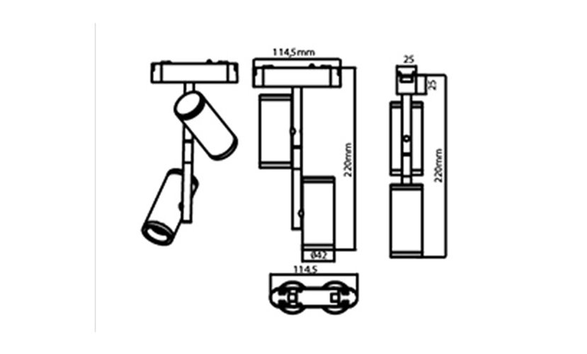 Reflektor magnetyczny Double 16W 4000K czarny