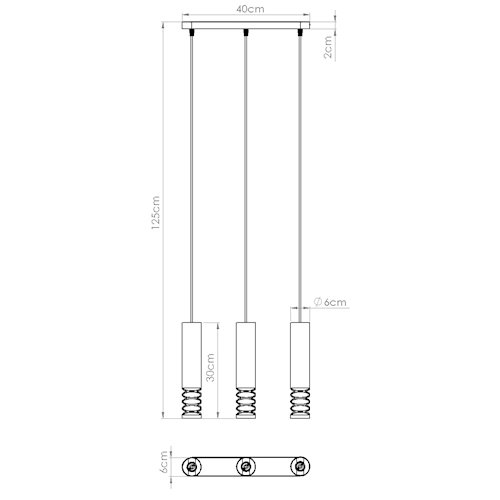 Lampa wisząca potrójna Lami 3L 3xGU10 listwa biała