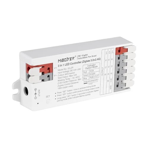 Mi-Light E3-ZR sterownik LED 3w1 Zigbee RGB+CCT 12V-24V 12A