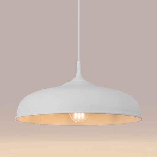 Lampa wisząca z okrągłym kloszem Gina 1xE27 biała