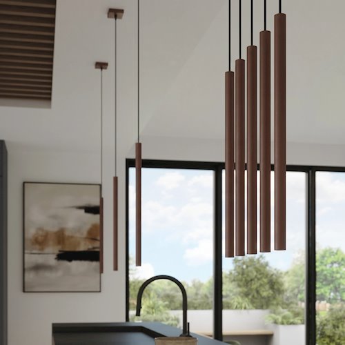 Lampa wisząca podwójna tuba Pastelo 2xG9 brązowa