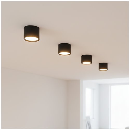 Lampa natynkowa okrągła 85x50mm GX53 czarna