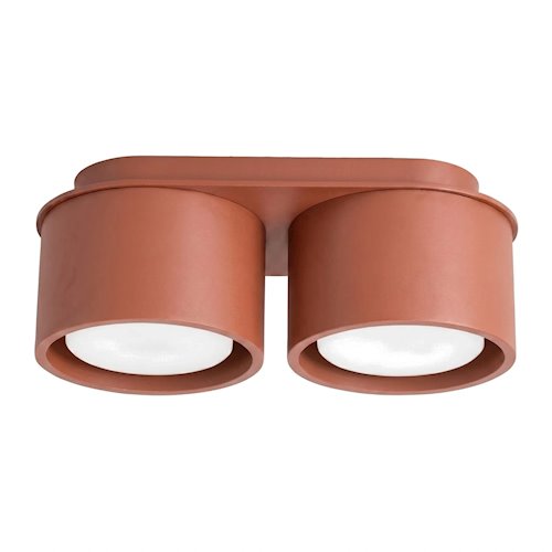 Lampa sufitowa podwójna tuba Modo 2xGx53 ochra czerwona