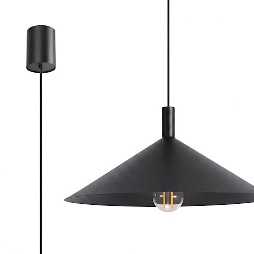 Lampa wisząca stożkowy klosz Nox 40cm 1xE27 czarna