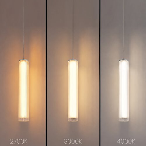 Lampa wisząca LED akrylowa tuba 10W 3CCT 30cm chrom