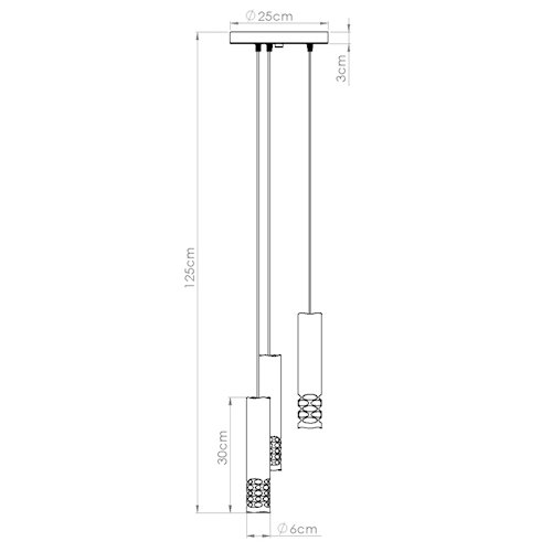 Lampa wisząca potrójna Liro 3xGU10 okrągła biała