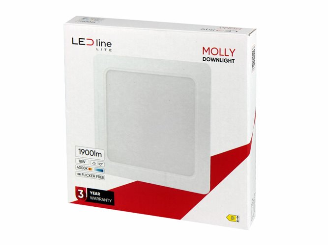 Panel LED Downlight MOLLY 18W 1900lm 4000K kwadrat