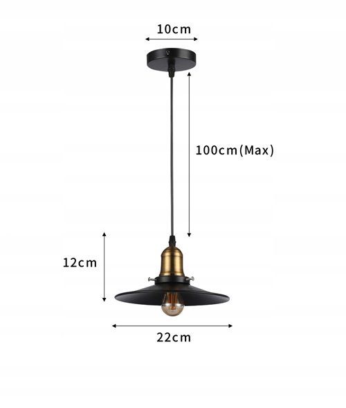 Lampa wisząca 1xE27 Rozi z czarnym kloszem