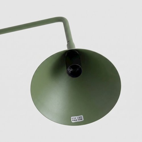 Lampa biurkowa ze stożkowym kloszem Nox 1xE14 zielona oliwka