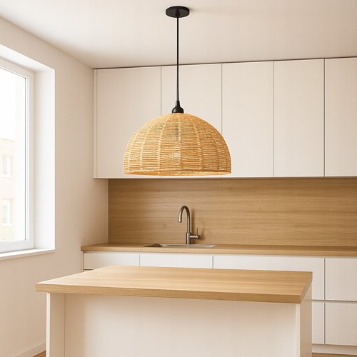 Lampa wisząca Boho 1xE27 z plecionym kloszem 45cm