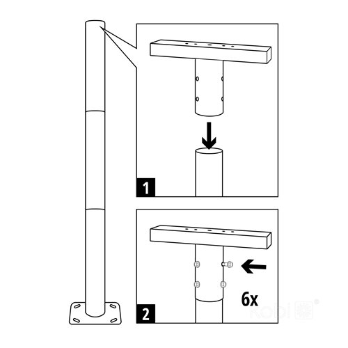 Uchwyt naświetlacza na maszt oświetleniowy PRO 60mm szary