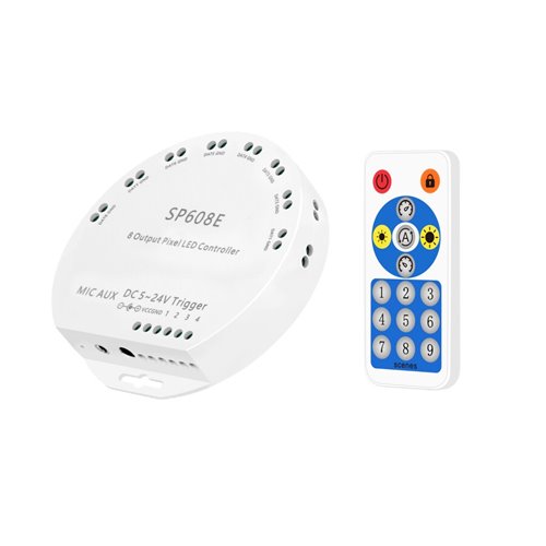Sterownik LED Digital RGB Muzyczny Bluetooth 8 kanałów z pilotem