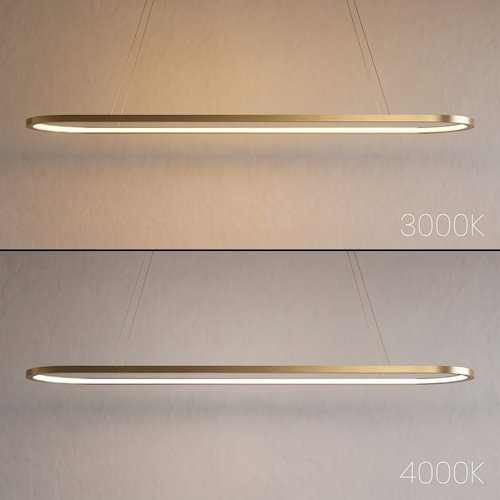 Nowoczesna lampa wisząca LED Oval 30W 20x120cm 2CCT złota
