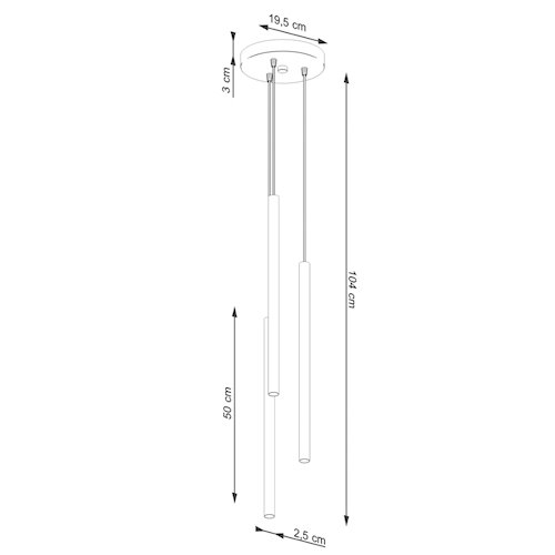 Lampa wisząca potrójna Pastelo 3xG9 okrągła beżowa