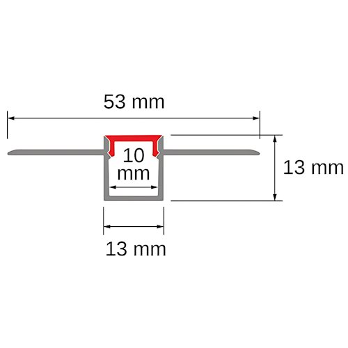 Profil LED GK Mini 10mm srebrny anodowany z kloszem mlecznym - 2m