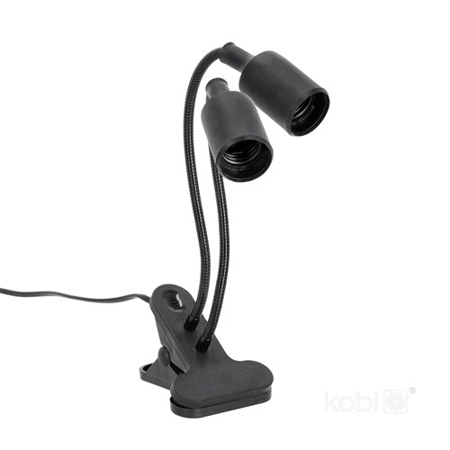 Lampka z klipsem 2xE27 do uprawy roślin czarna