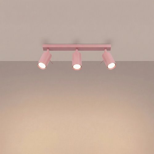 Kinkiet listwa z reflektorami Ring 3xGU10 różowy