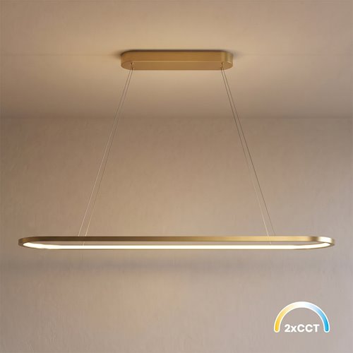 Nowoczesna lampa wisząca LED Oval 30W 20x120cm 2CCT złota