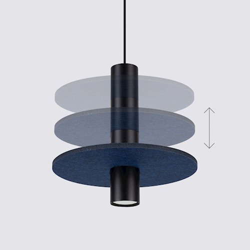 Lampa wisząca filcowa Pelta 1xGU10 czarno-granatowa