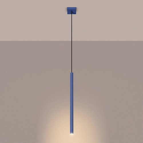 Lampa wisząca pojedyncza tuba Pastelo 1xG9 ultramarynowa