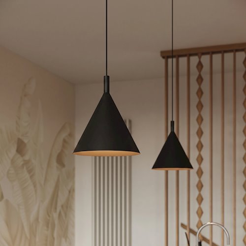 Lampa wisząca stożkowy klosz Nox 25cm 1xE27 czarna