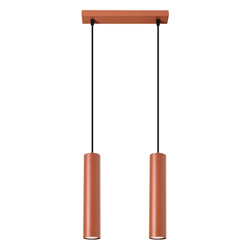 Lampa wisząca podwójna Lagos 2xGU10 listwa ochra czerwona