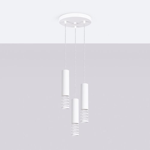 Lampa wisząca potrójna Lami 3P 3xGU10 okrągła biała
