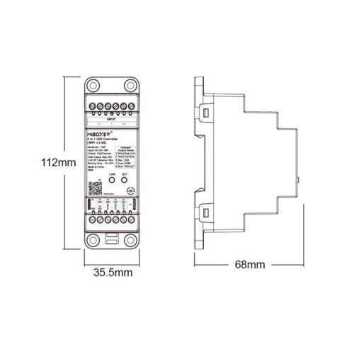 Mi-Light TW5 sterownik LED Wi-Fi 5w1 na szynę DIN
