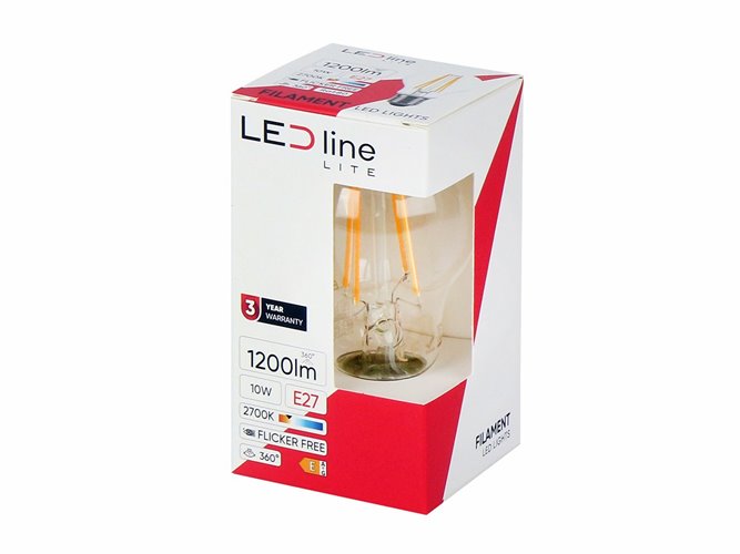 Żarówka LED E27 kulka A60 Filament Lite 10W 1200lm Neutralna