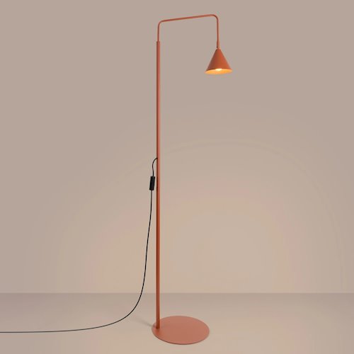 Lampa podłogowa ze stożkowym kloszem Nox 1xE14 ochra czerwona