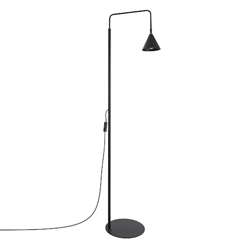 Lampa podłogowa ze stożkowym kloszem Nox 1xE14 czarna