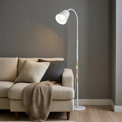 Lampa stojąca podłogowa Riko E27 regulowana 145cm biała