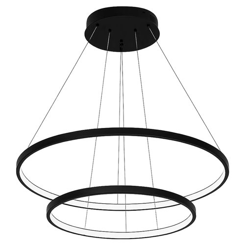 Lampa wisząca okręgi Lion 40cm 60cm 64W czarna