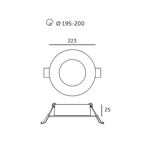 Panel LED podtynkowy okrągły 18W 1800lm Premium 3CCT