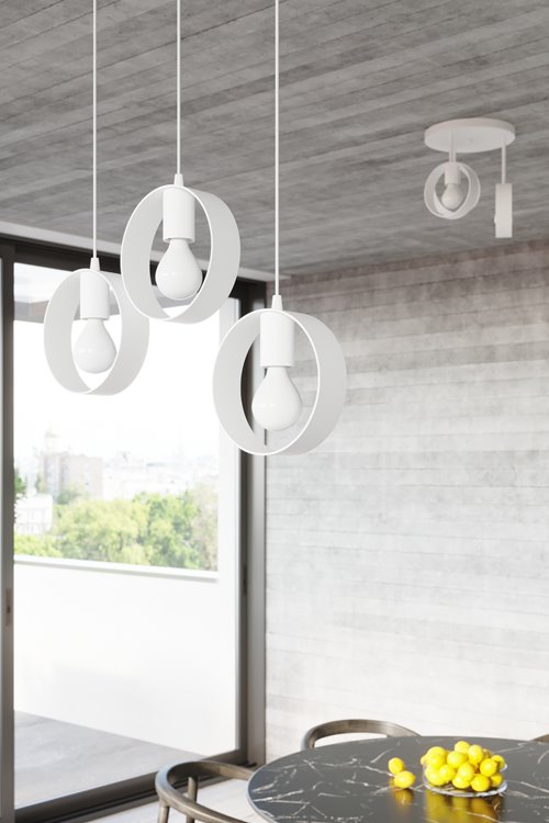 Lampa sufitowa loftowa TITRAN 2xE27 biała