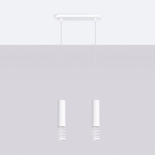 Lampa wisząca podwójna Lami 2xGU10 listwa biała