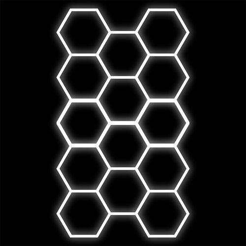 Lampa LED Hexagon 14xHEX czarna 456W 6500K