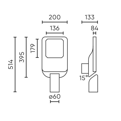 Lampa uliczna LED 200W BAHIRA - SMD3030 NICHIA - IP65 biała dzienna